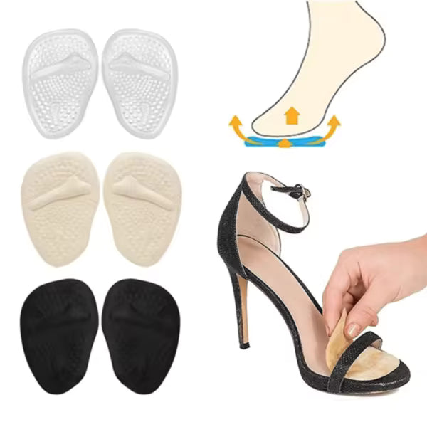 1 Pair Silicone Forefoot Pads, Metatarsal Pads, Suitable For Women's High Heel Sandals, Anti-Slip Forefoot Pads, Foot Support Cushions