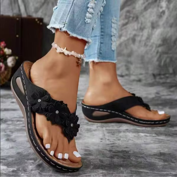 Women's Fashion Slip-On Flip-Flops - Casual Open-Toe Flats, Comfortable PU Sole, Versatile Casual Shoes